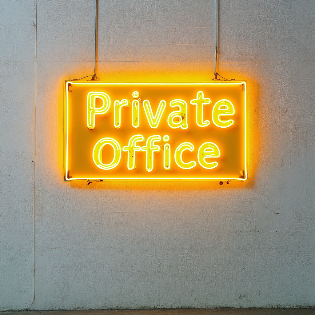 "Private Office" - Yellow Neon Sign, 24 Inches