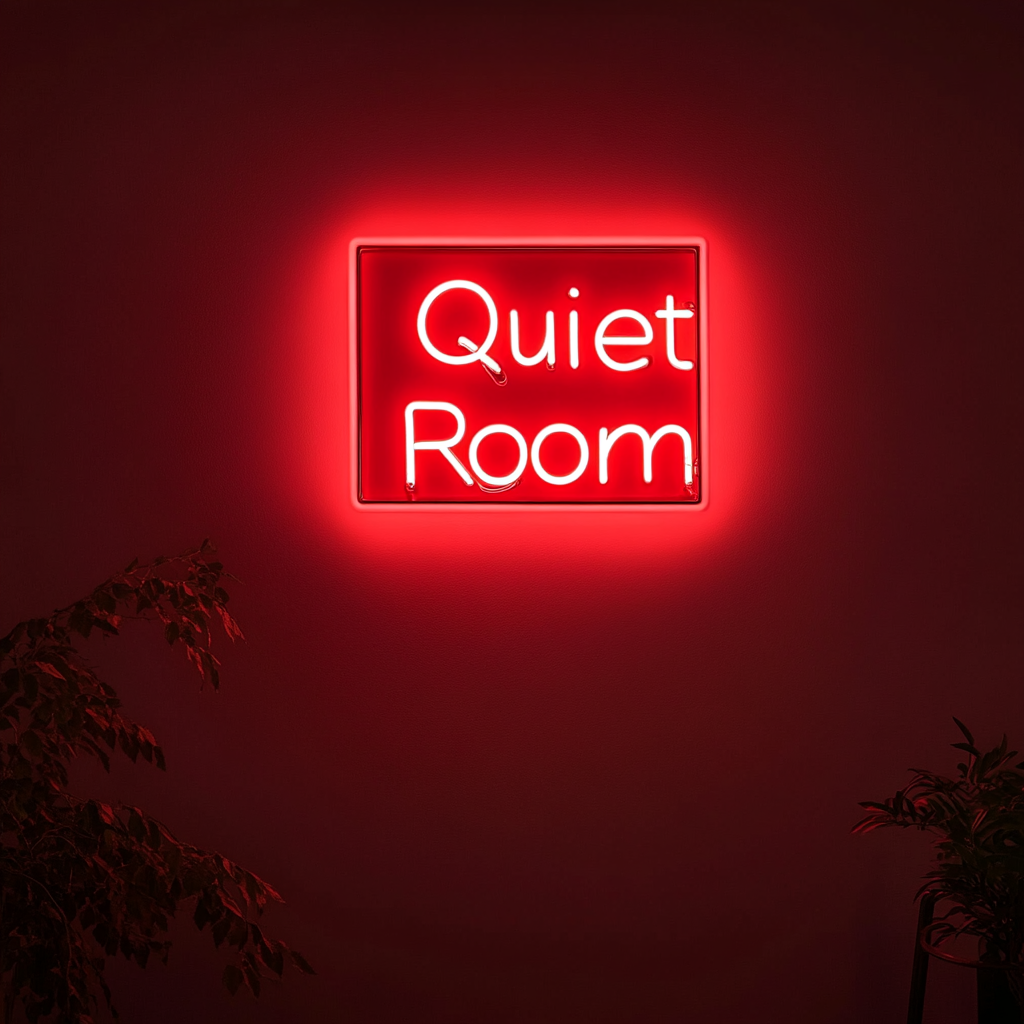 "Quiet Room" - Red Neon Sign, 24 Inches