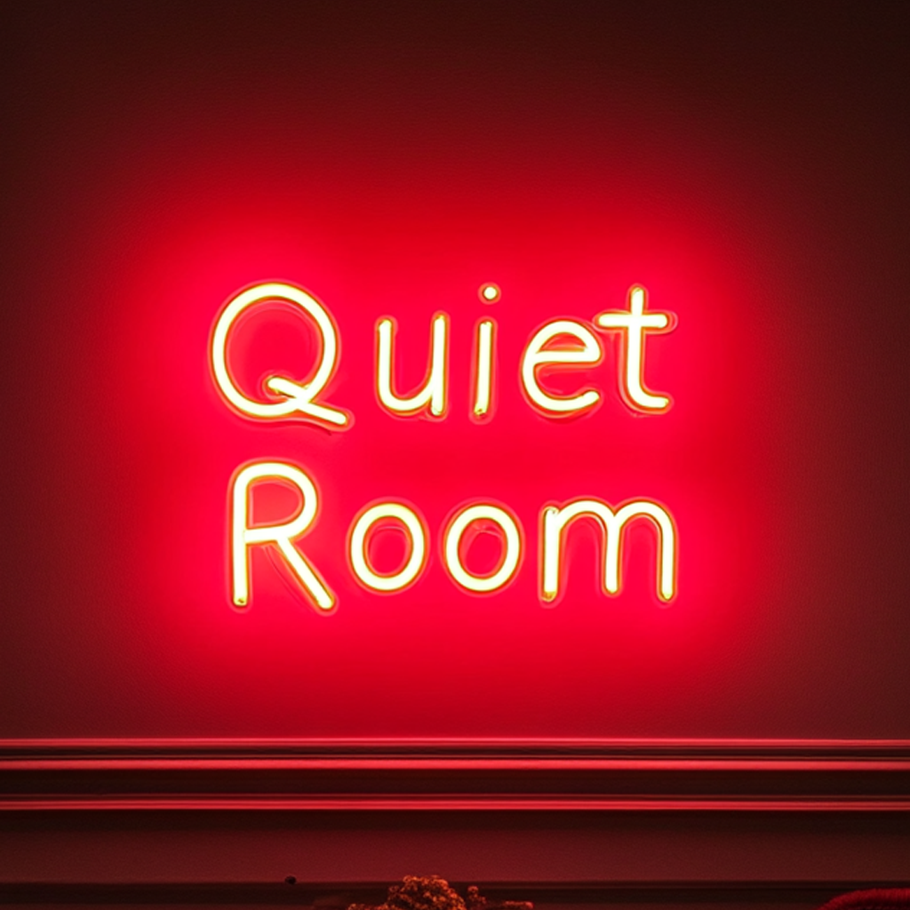 "Quiet Room" - Red Neon Sign, 24 Inches