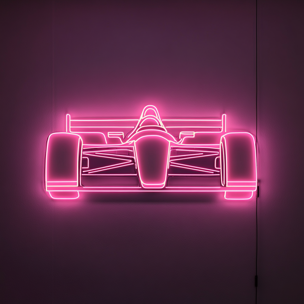 Race Car - Pink Neon Sign, 18 Inches