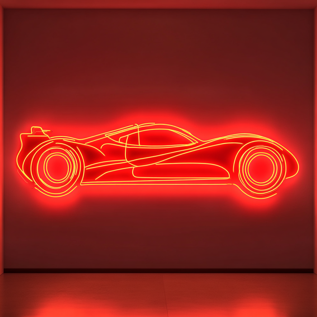 Race Car - Red Neon Sign, 18 Inches