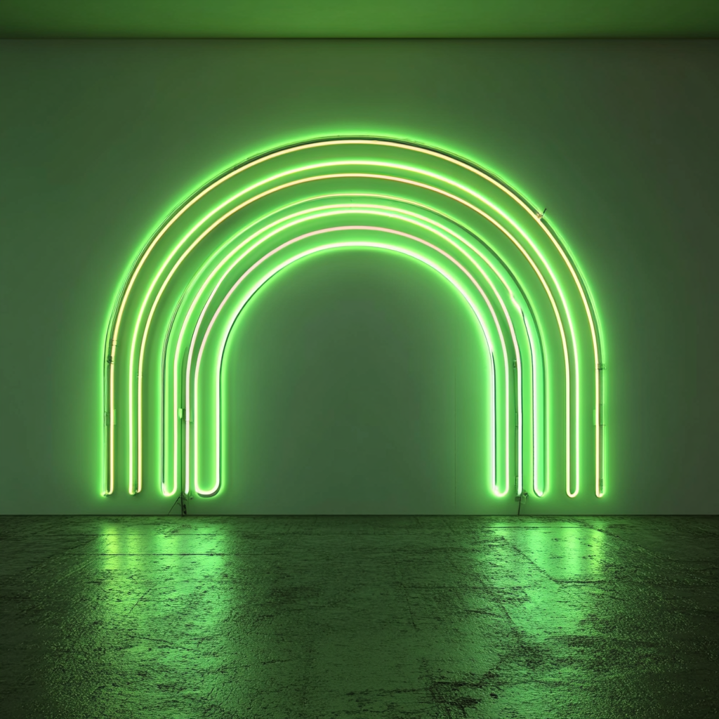 Rainbow - Green Neon Sign, 18 Inches