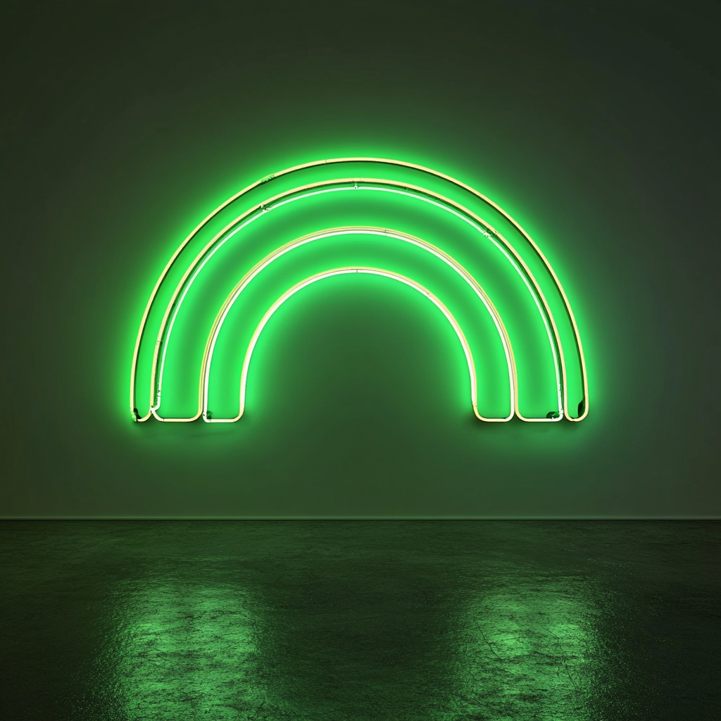 Rainbow - Green Neon Sign, 18 Inches