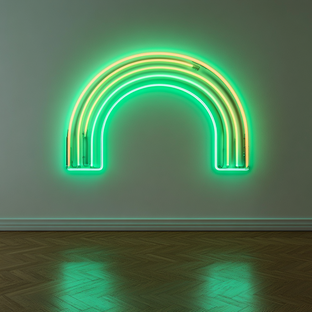 Rainbow - Green Neon Sign, 18 Inches