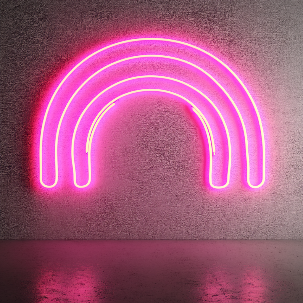 Rainbow - Pink Neon Sign, 24 Inches
