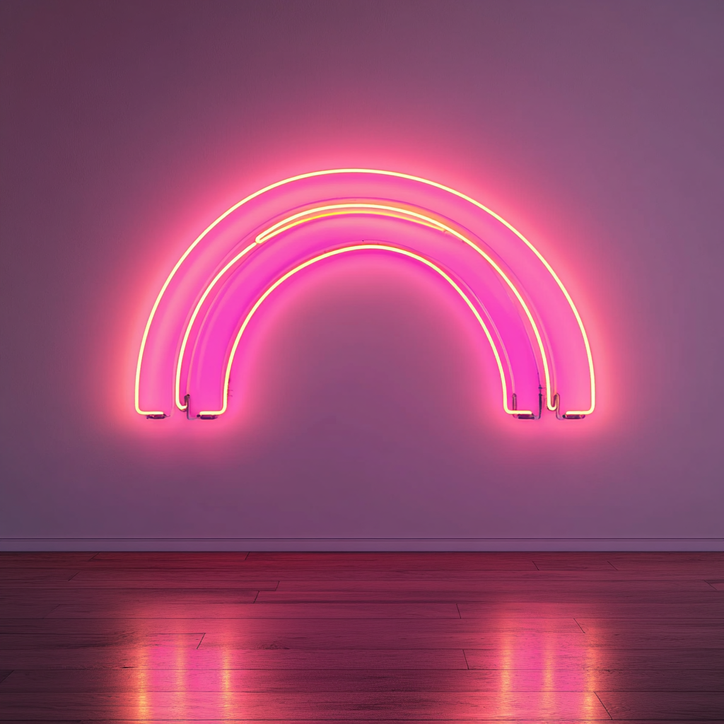 Rainbow - Pink Neon Sign, 18 Inches