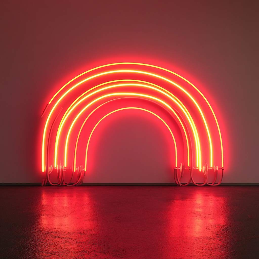 Rainbow - Red Neon Sign, 18 Inches