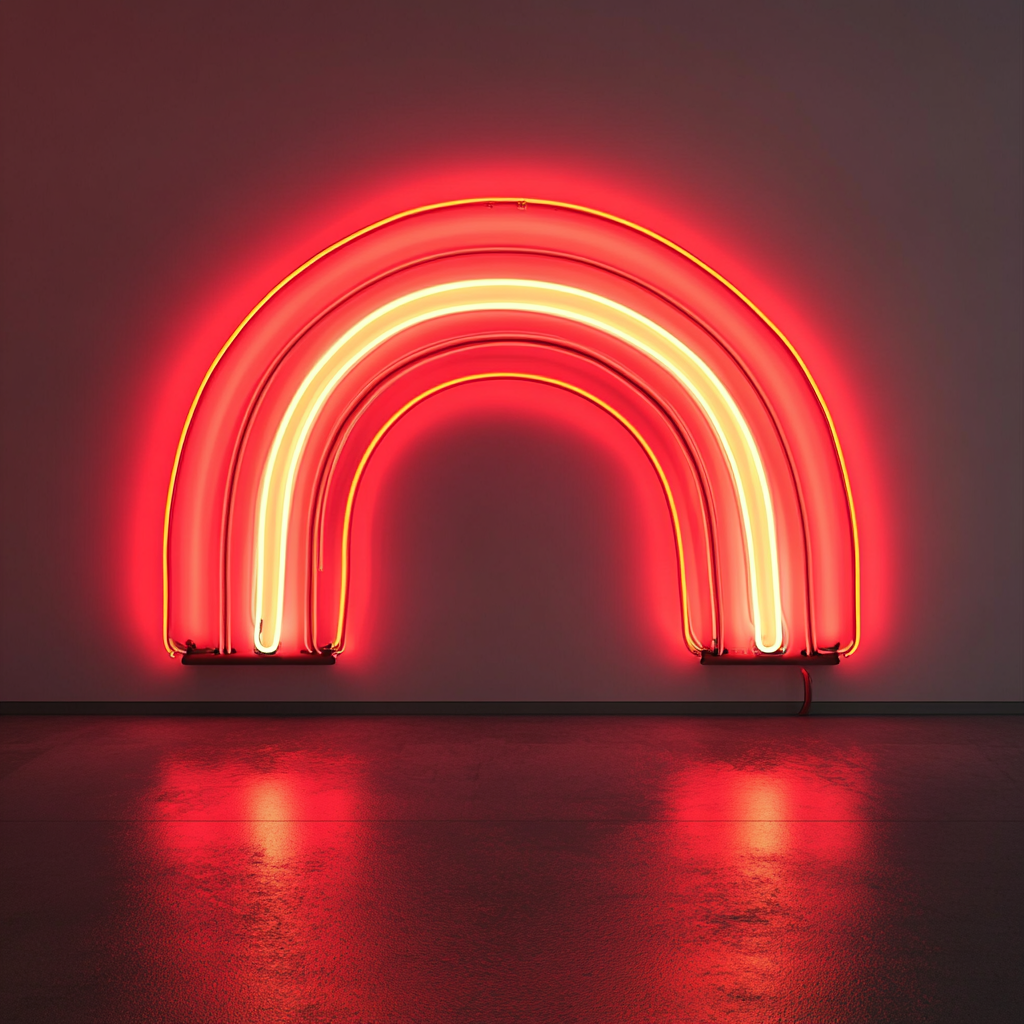 Rainbow - Red Neon Sign, 24 Inches