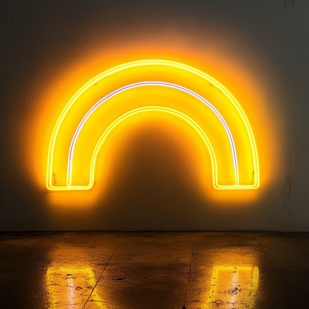 Rainbow - Yellow Neon Sign, 18 Inches