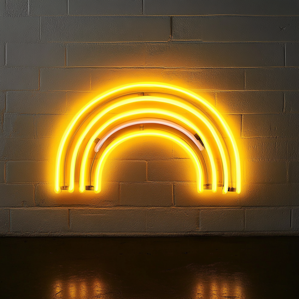 Rainbow - Yellow Neon Sign, 24 Inches