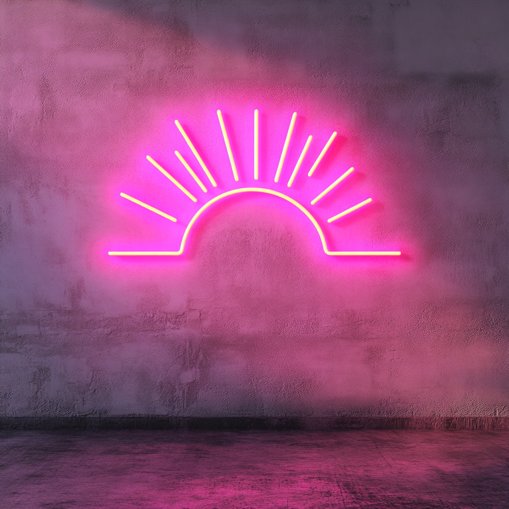 Rays of Sunshine - Pink Neon Sign, 24 Inches