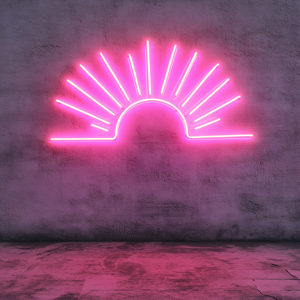 Rays of Sunshine - Pink Neon Sign, 24 Inches