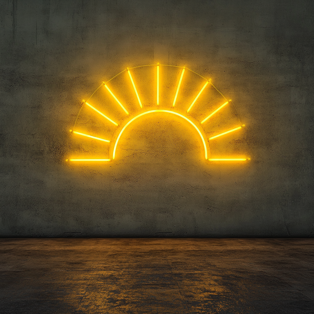 Rays of Sunshine - Yellow Neon Sign, 18 Inches