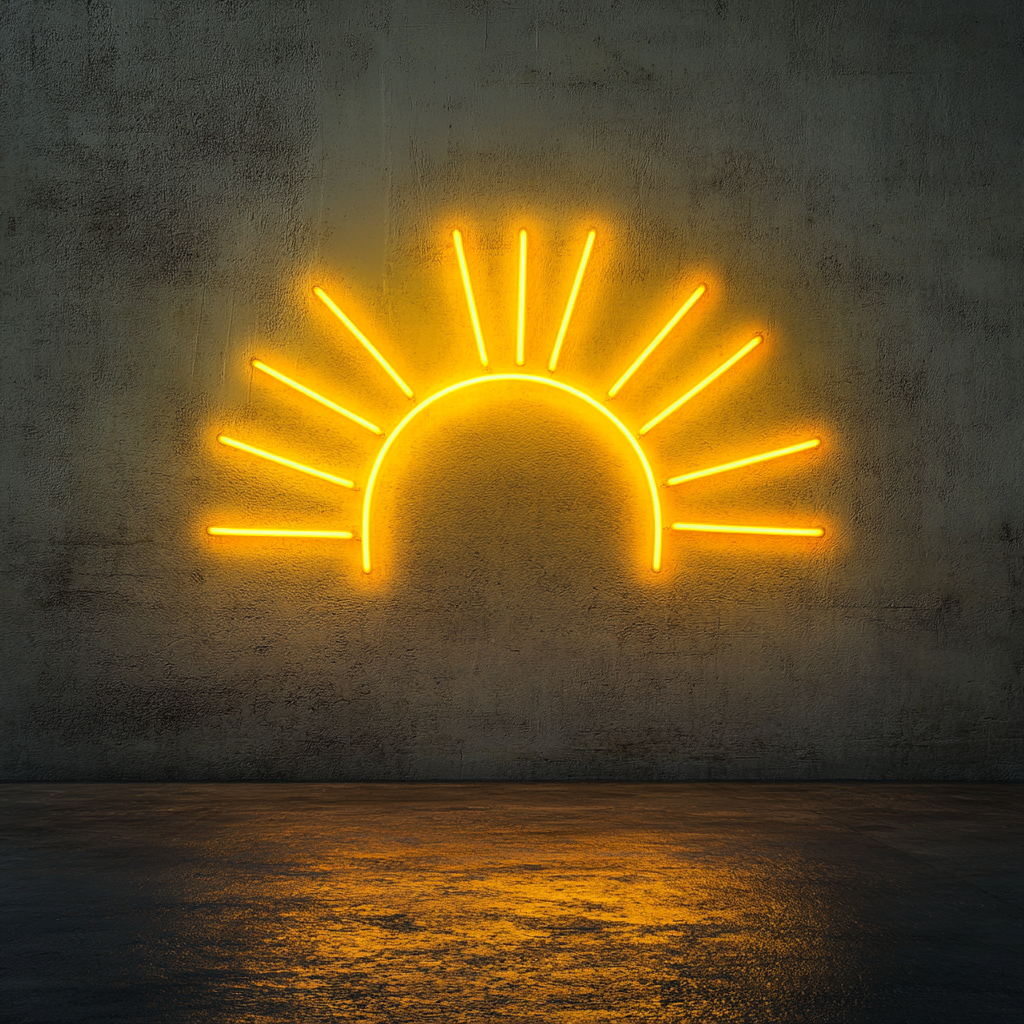 Rays of Sunshine - Yellow Neon Sign, 24 Inches