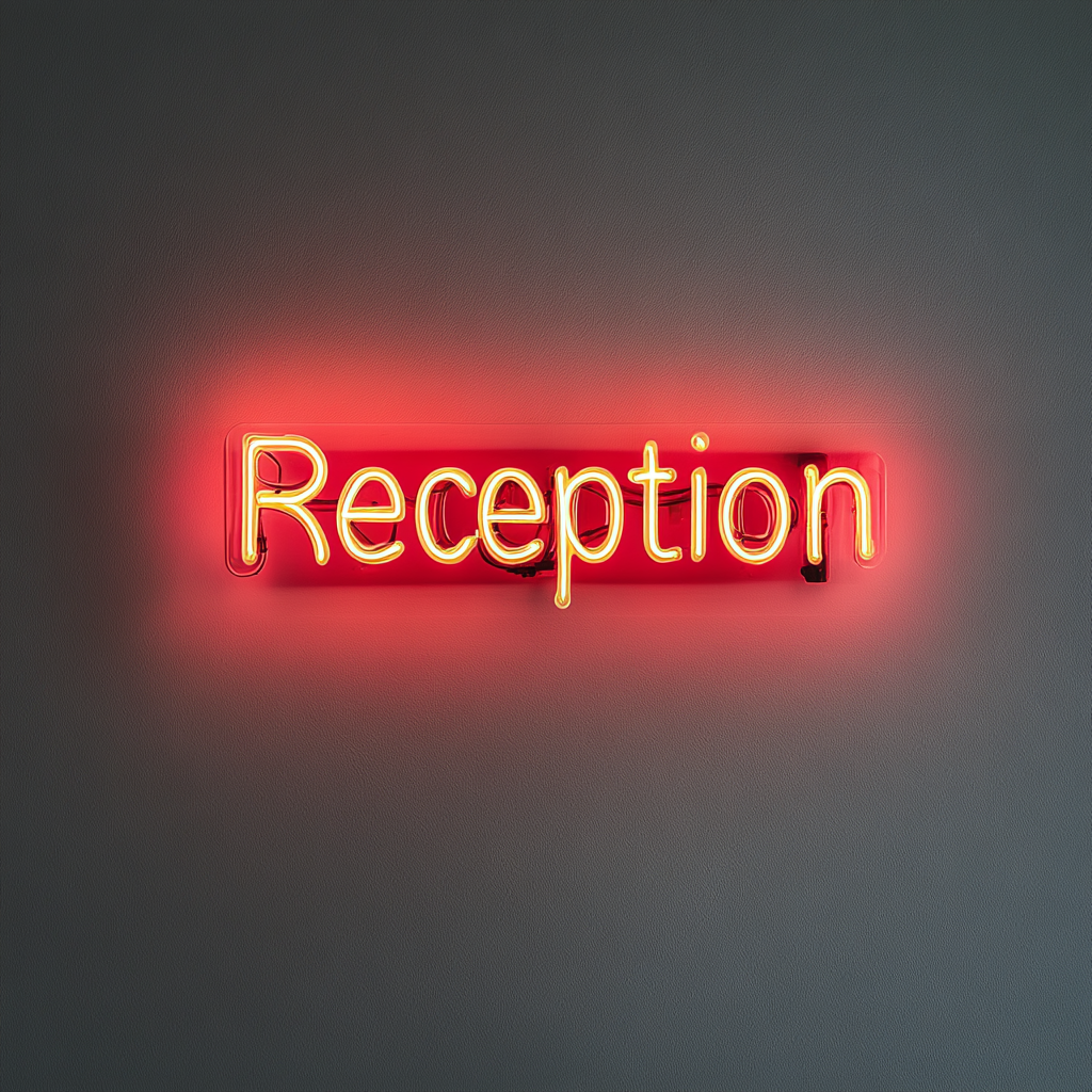 "Reception" - Red Neon Sign, 24 Inches