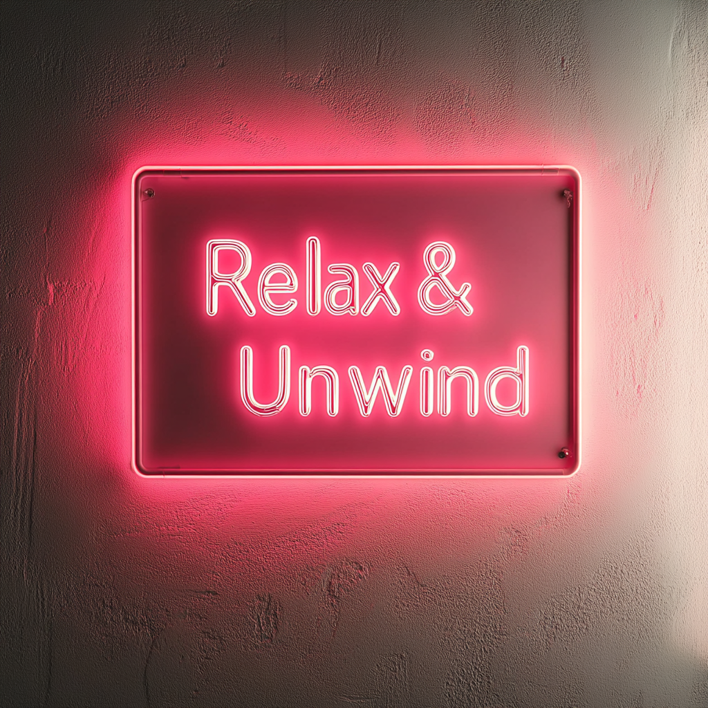Relax & Unwind - Pink Neon Sign, 24 Inches
