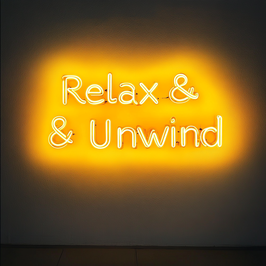Relax & Unwind - Yellow Neon Sign, 24 Inches