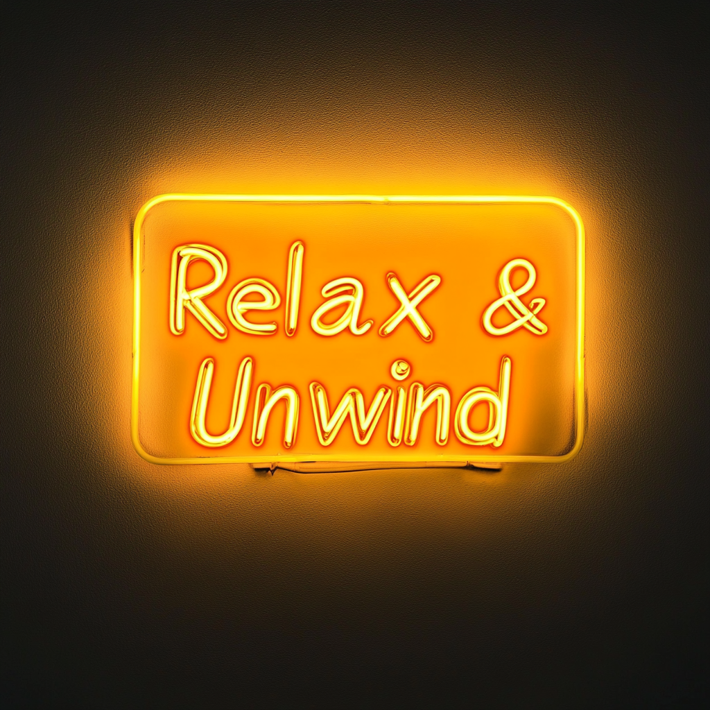 Relax & Unwind - Yellow Neon Sign, 18 Inches