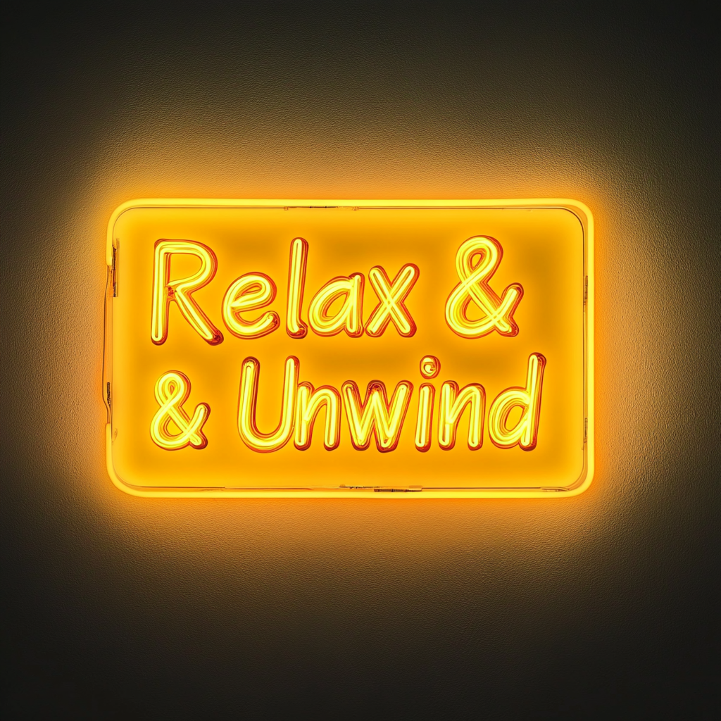 Relax & Unwind - Yellow Neon Sign, 24 Inches