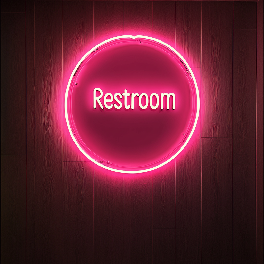 "Restroom" - Pink Neon Sign, 24 Inches