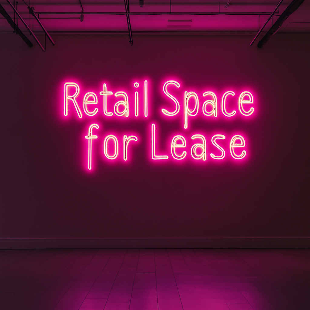 Retail Space for Lease - Pink Neon Sign, 24 Inches