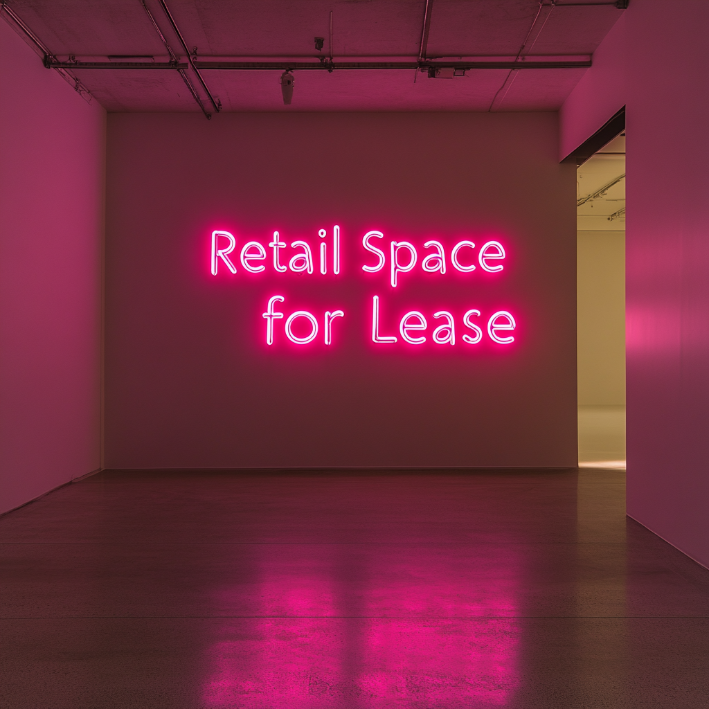 Retail Space for Lease - Pink Neon Sign, 24 Inches
