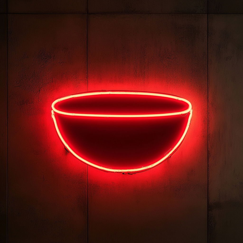Rice Bowl - Red Neon Sign, 24 Inches