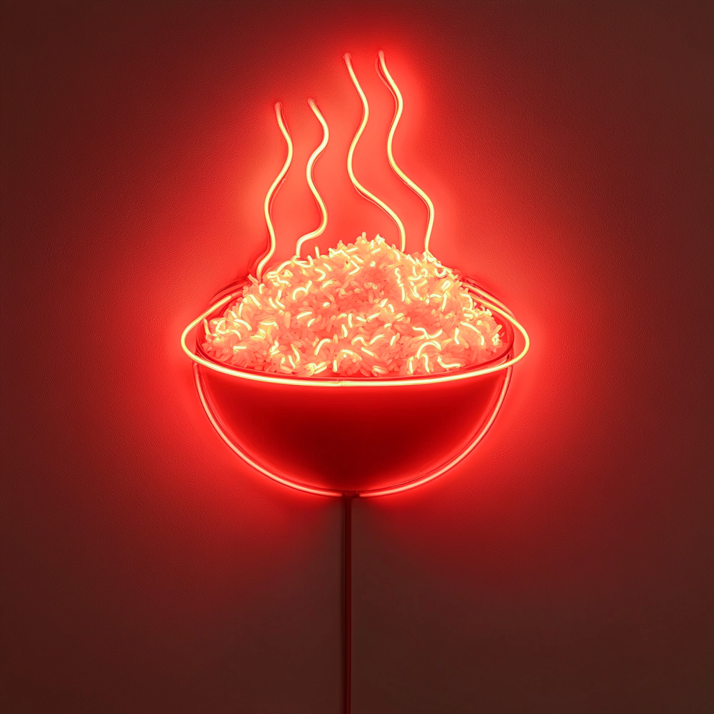 Rice Bowl - Red Neon Sign, 24 Inches