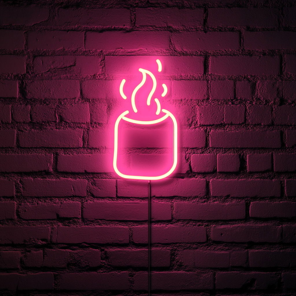 Roasting Marshmallow - Pink Neon Sign, 24 Inches
