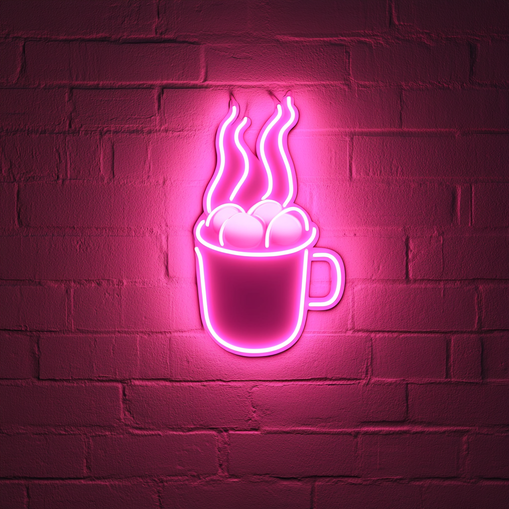 Roasting Marshmallow - Pink Neon Sign, 24 Inches