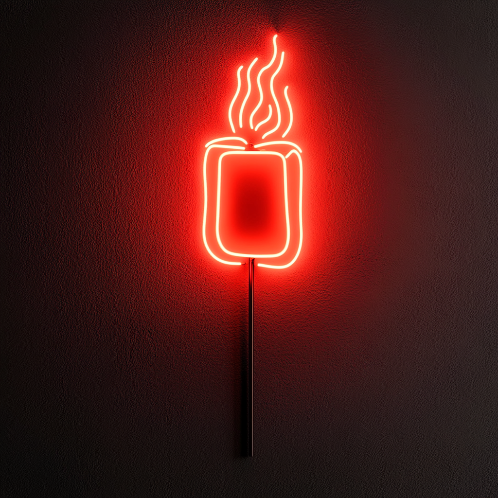 Roasting Marshmallow - Red Neon Sign, 18 Inches