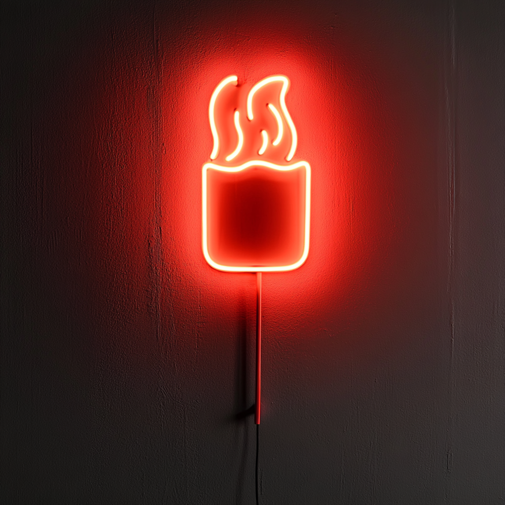 Roasting Marshmallow - Red Neon Sign, 24 Inches