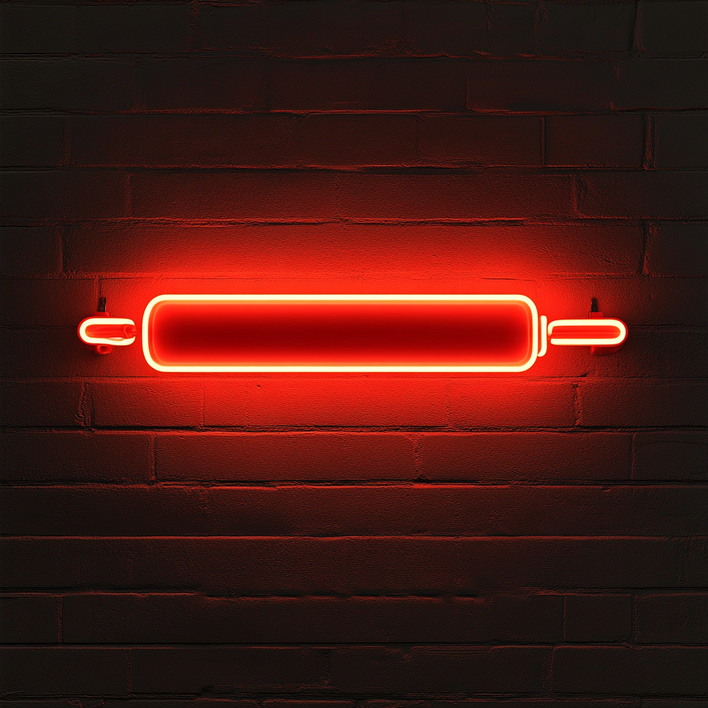 Rolling Pin - Red Neon Sign, 24 Inches