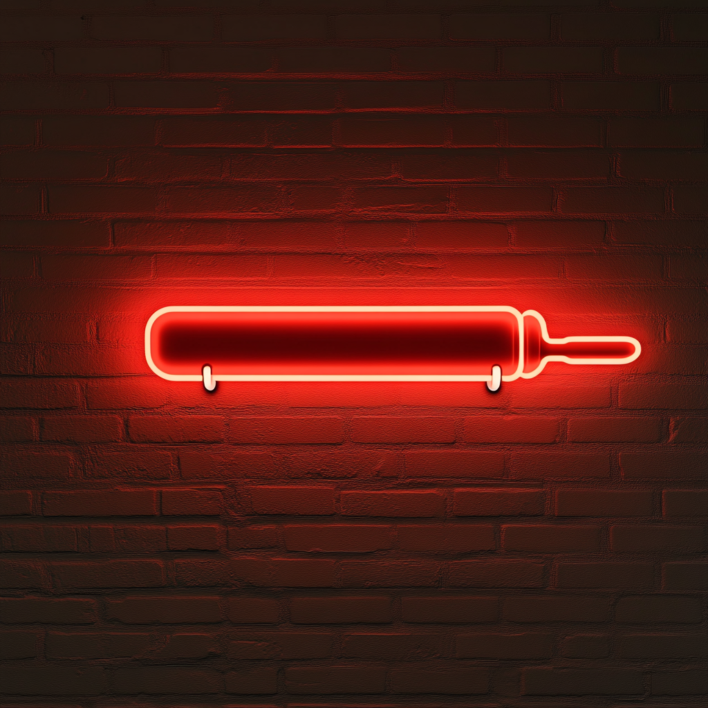 Rolling Pin - Red Neon Sign, 18 Inches