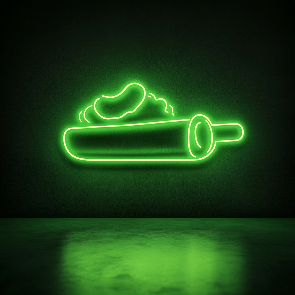 Rolling Pin and Baking Dough - Green Neon Sign, 24 Inches