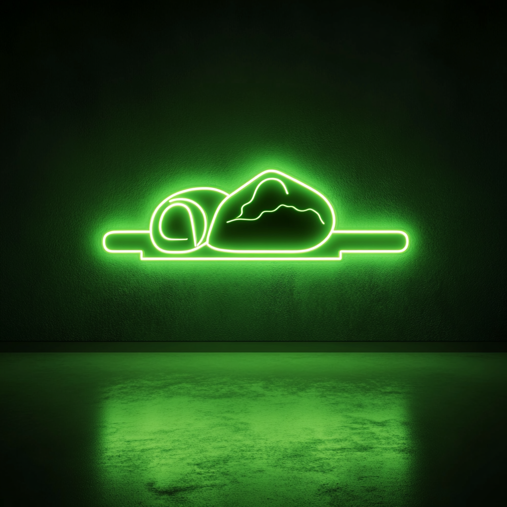 Rolling Pin and Baking Dough - Green Neon Sign, 24 Inches