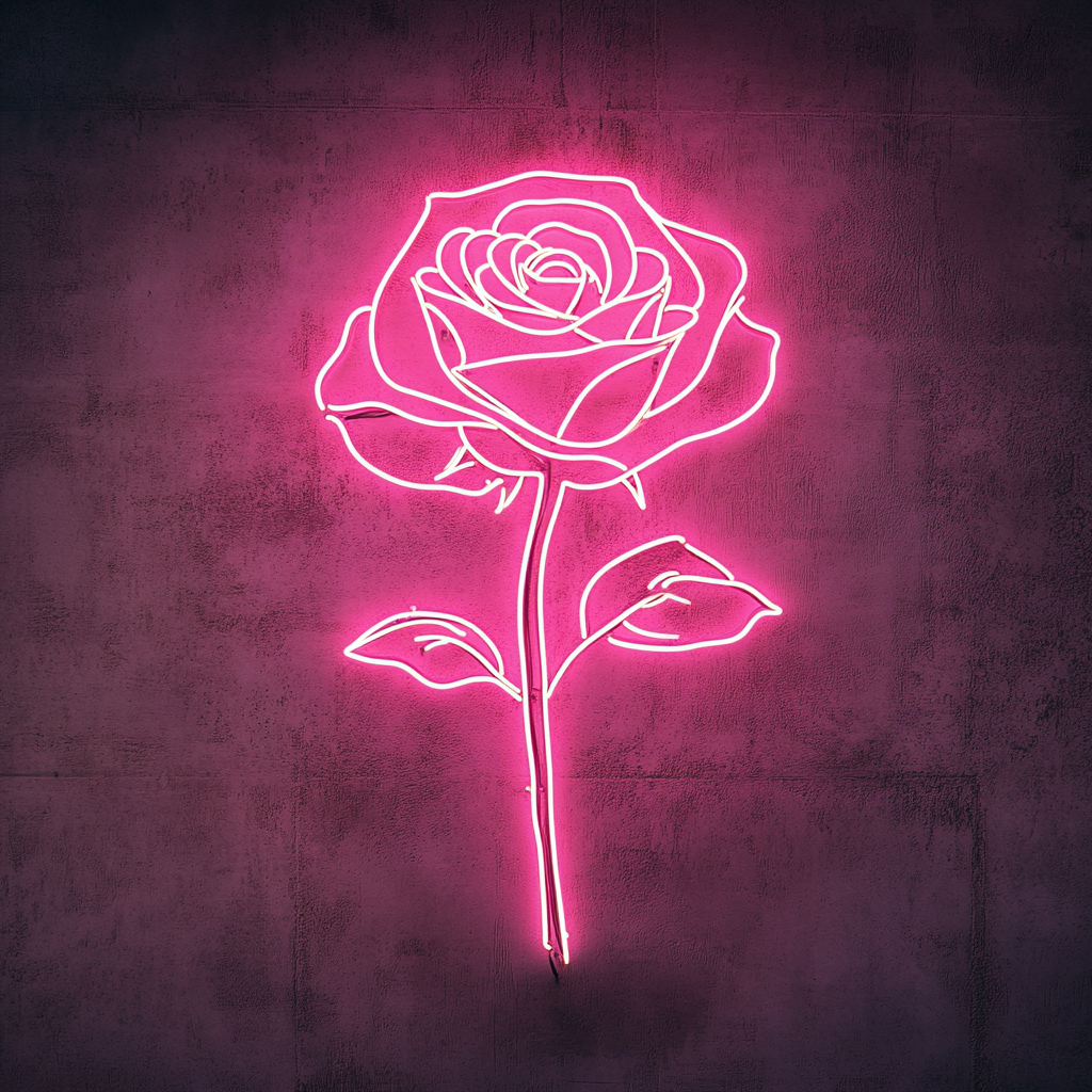 Rose - Pink Neon Sign, 24 Inches