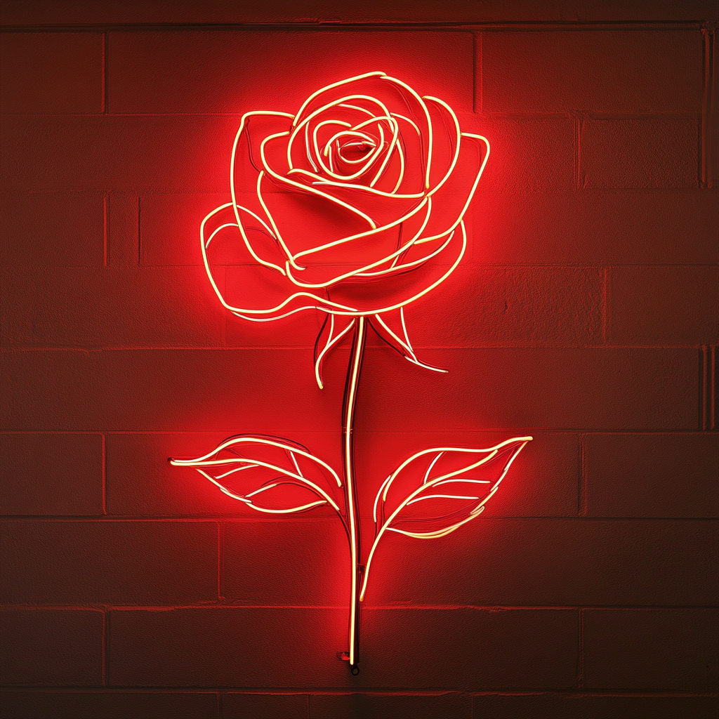 Rose - Red Neon Sign, 24 Inches