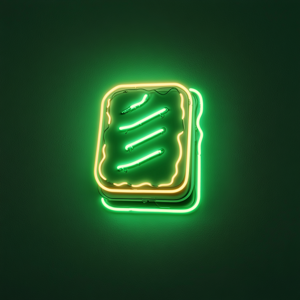 S'mores - Green Neon Sign, 24 Inches