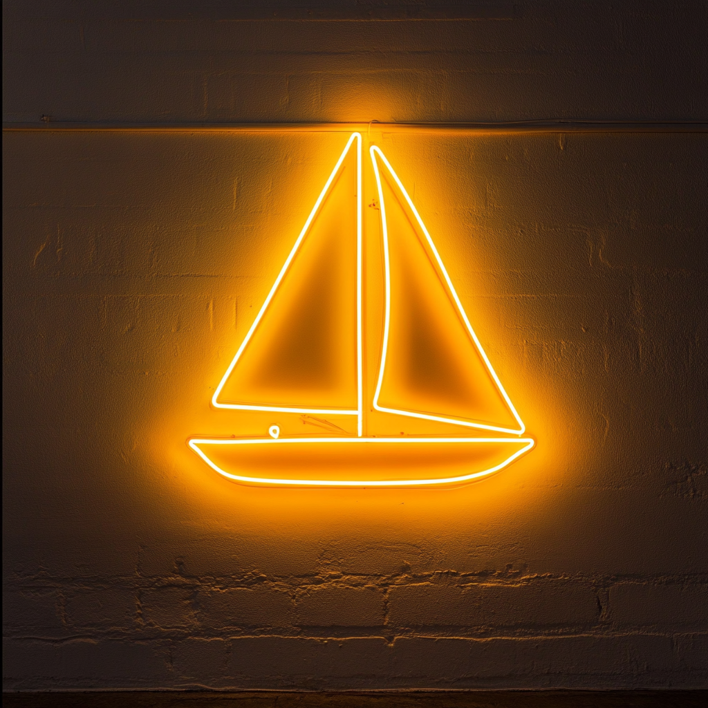 Sailboat - Yellow Neon Sign, 24 Inches