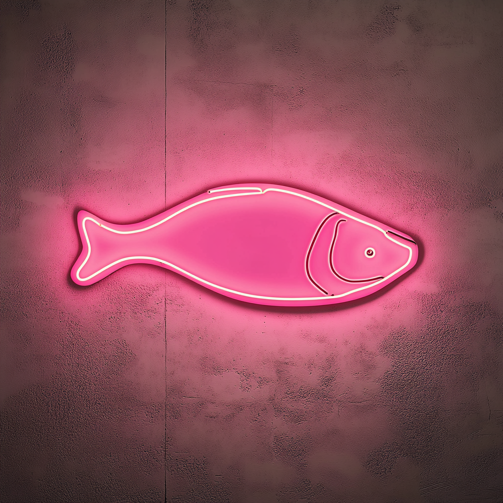 Salmon Steak - Pink Neon Sign, 18 Inches