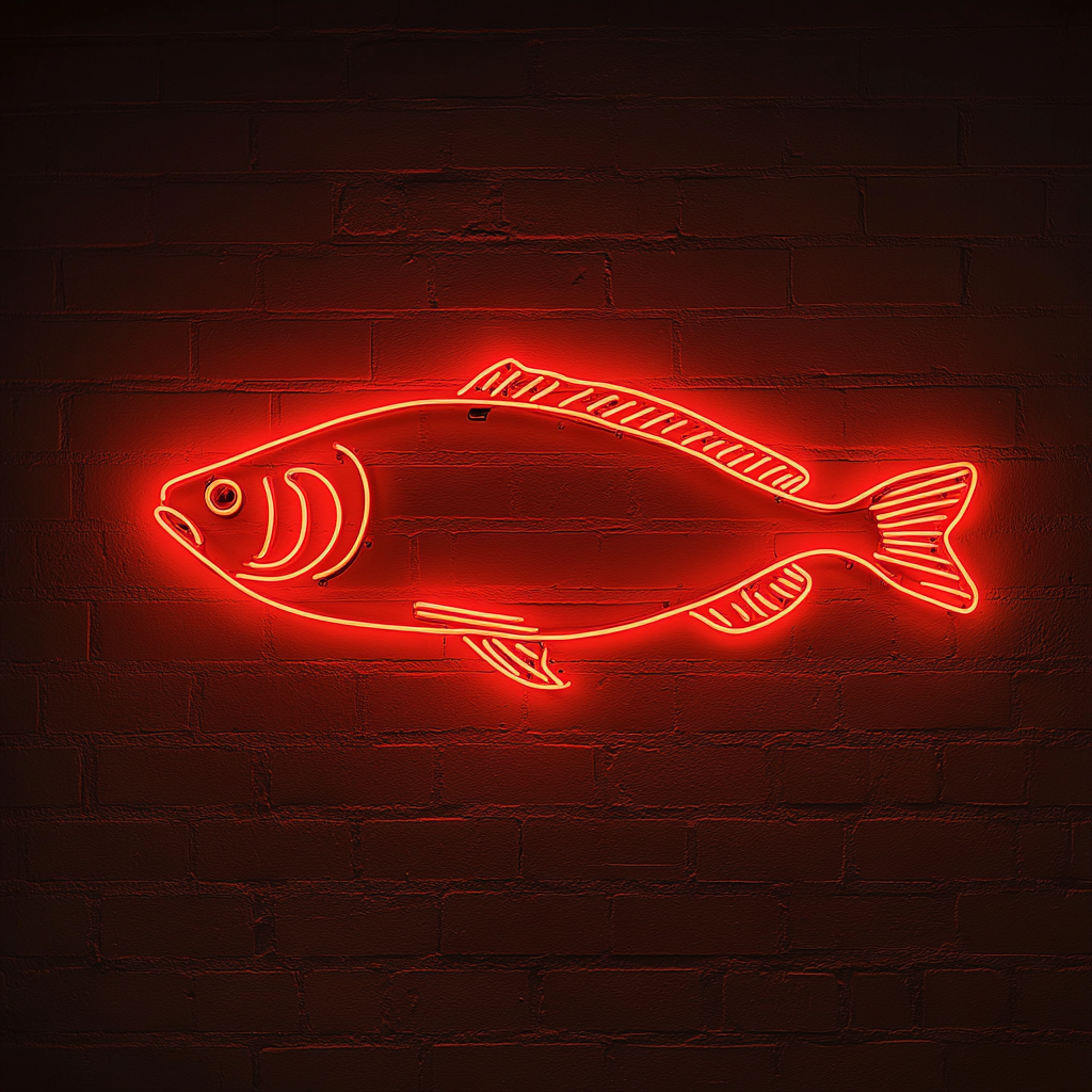 Salmon Steak - Red Neon Sign, 18 Inches