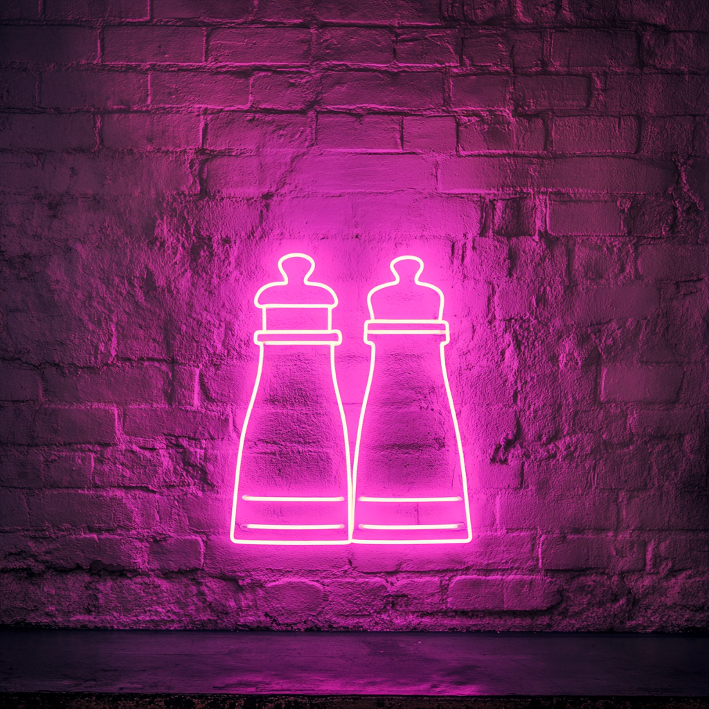 Salt and Pepper Grinders - Pink Neon Sign, 24 Inches