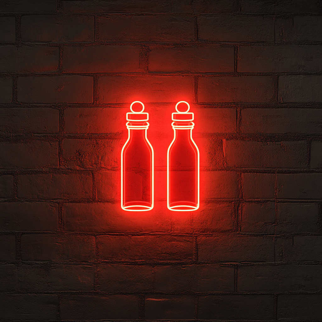 Salt and Pepper Grinders - Red Neon Sign, 24 Inches