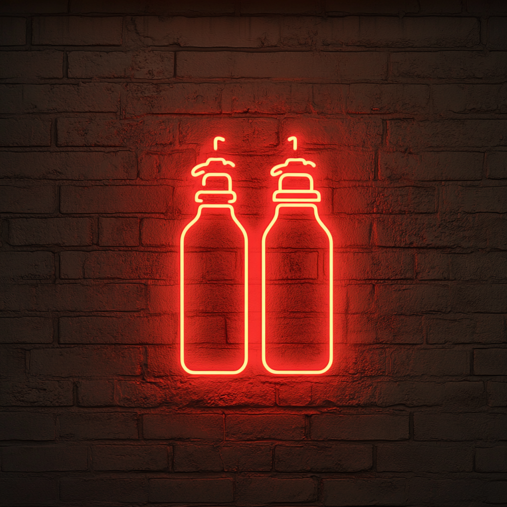 Salt and Pepper Grinders - Red Neon Sign, 18 Inches