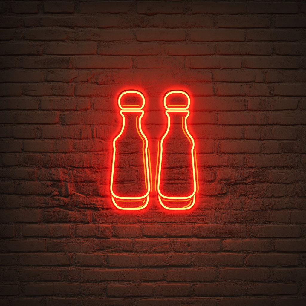 Salt and Pepper Grinders - Red Neon Sign, 18 Inches
