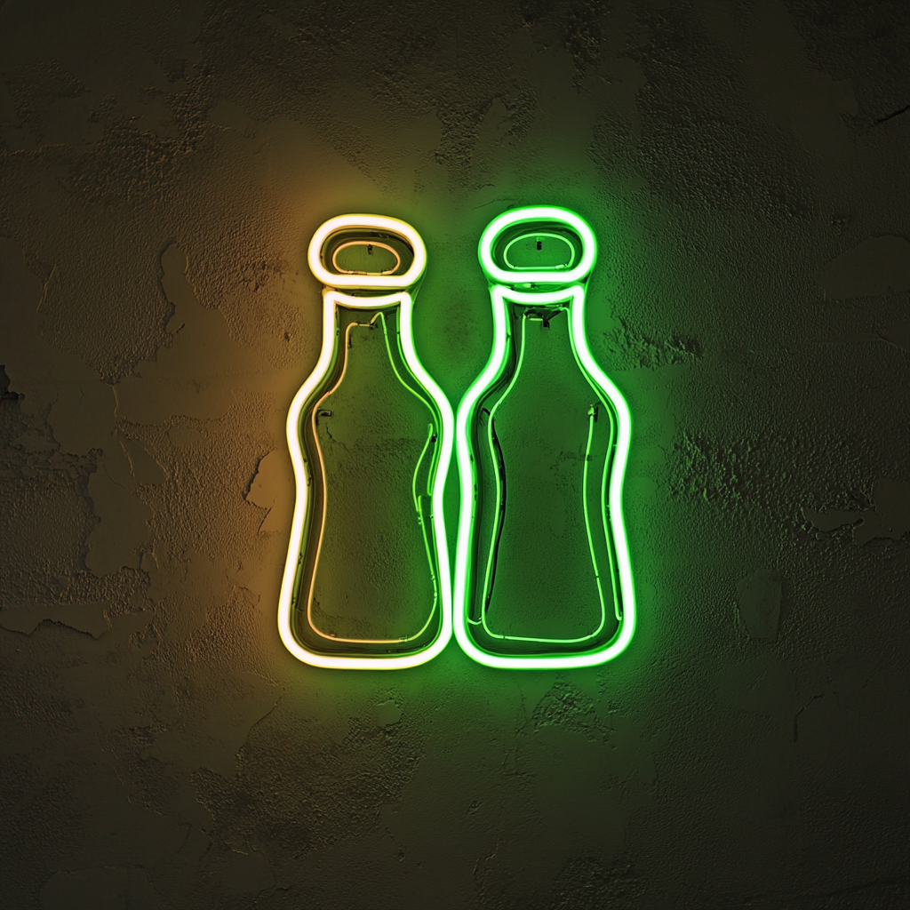 Salt and Pepper Shakers - Green Neon Sign, 18 Inches