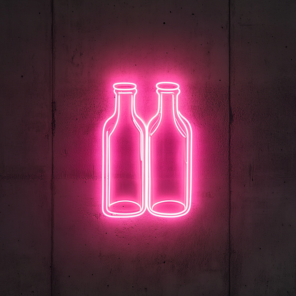 Salt and Pepper Shakers - Pink Neon Sign, 24 Inches