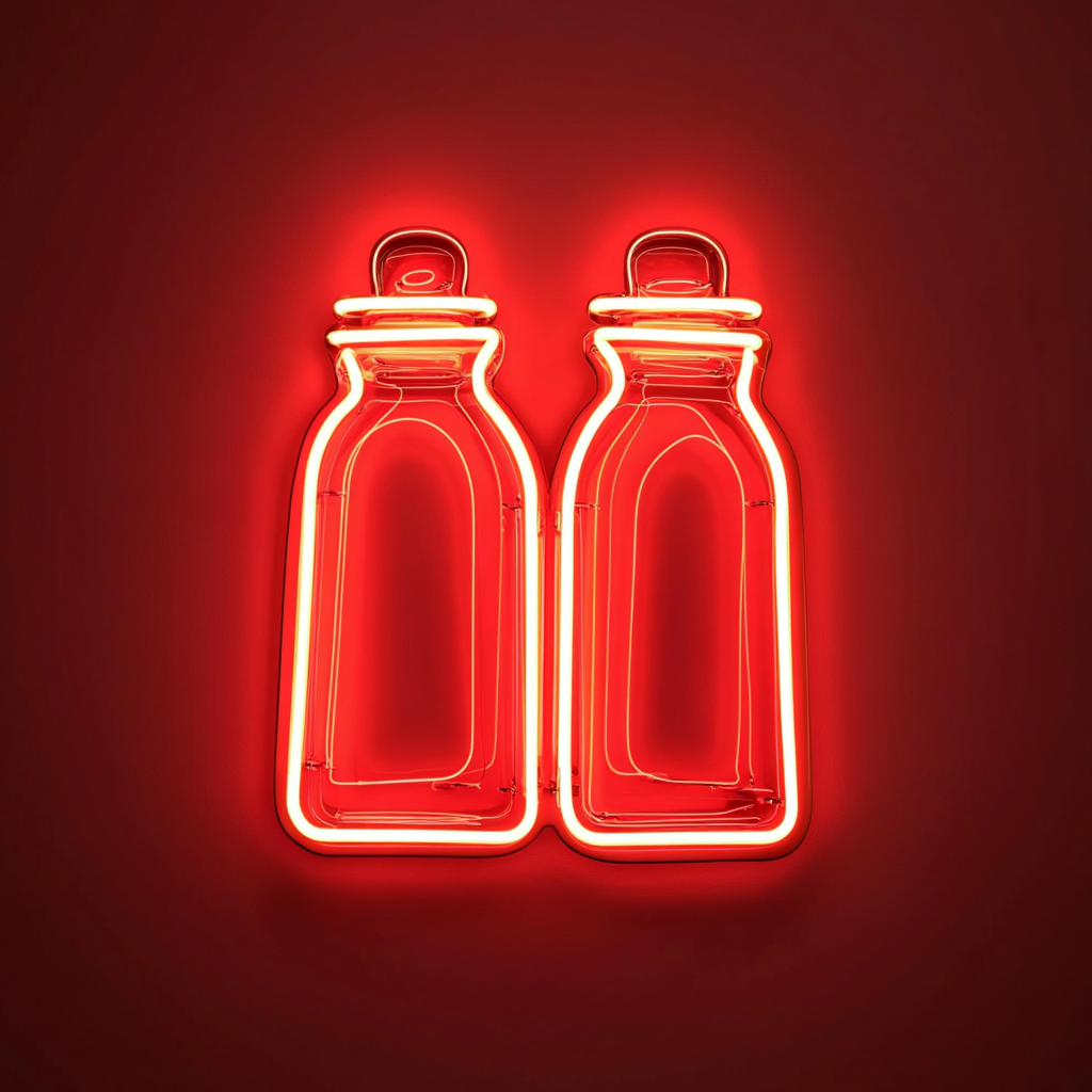 Salt and Pepper Shakers - Red Neon Sign, 24 Inches