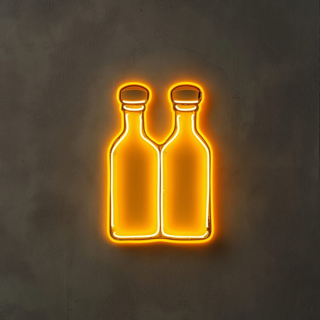 Salt and Pepper Shakers - Yellow Neon Sign, 18 Inches